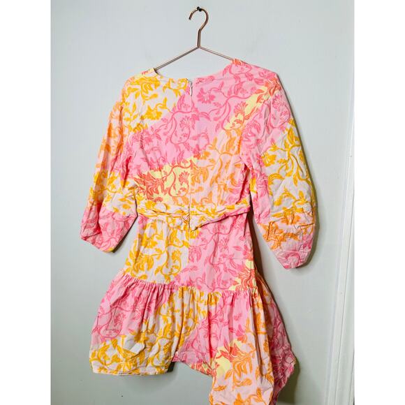 DEREK LAM 10 CROSBY X RTR Multicolor Floral Hourglass Cutout Mini Dress Size 46 - Picture 5 of 15